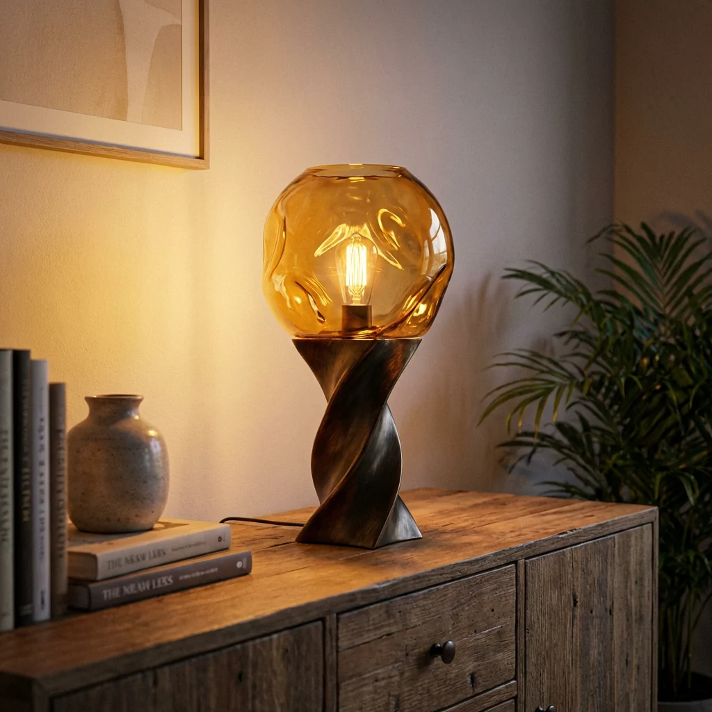 Designer table lamp with warm lighting
